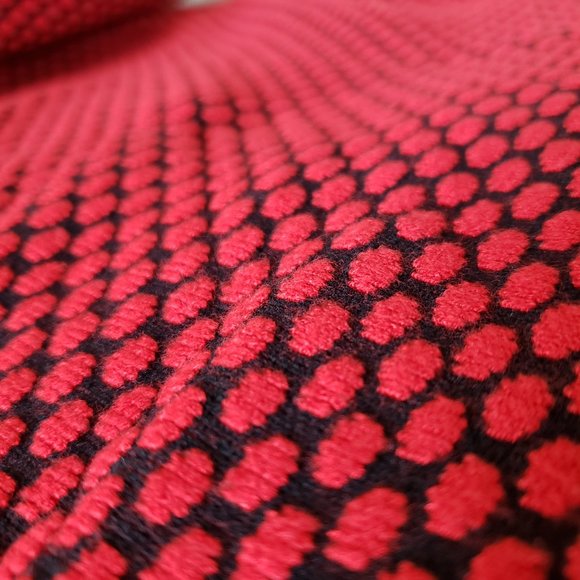 Express Crop 3/4 Sleeve Sweater! Red/Black Polka Dots - Sz M - Picture 9 of 10
